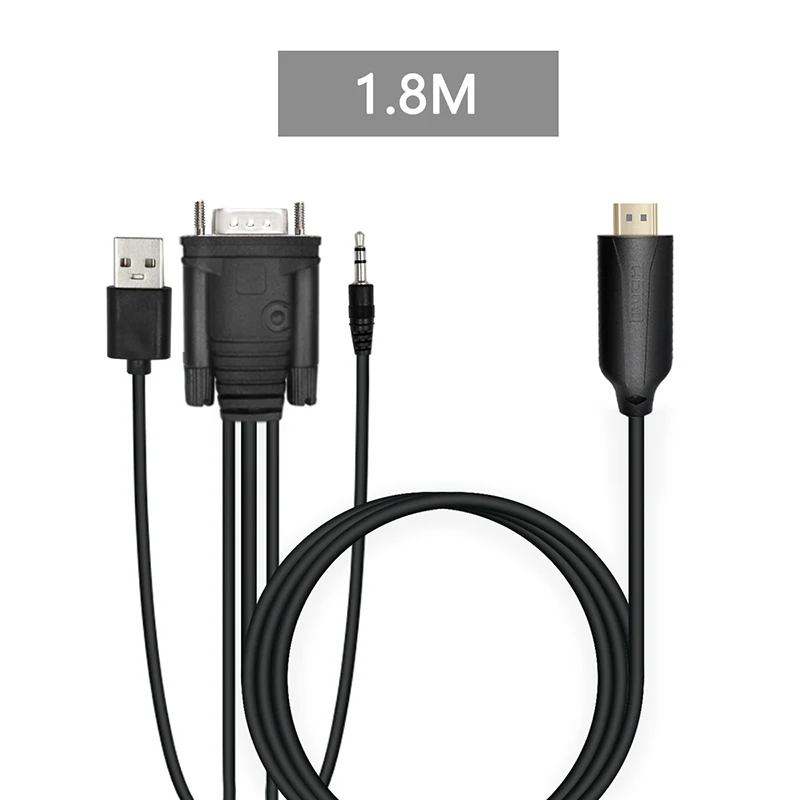 Кабель адаптер Wiistar HDMI VGA переходник штырь 1080P цифро аналоговый аудиокабель для ПК