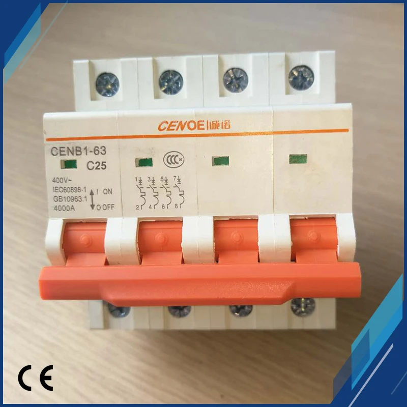 

main switch function 25A 440VAC mini circuit breaker 4P for residential distribution line overload and short circuit protection