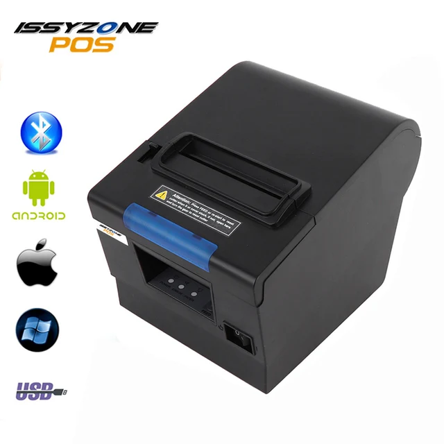 Best Offers ISSYZONEPOS Thermal Receipt Kitchen Printer 80mm Small Ticket Barcode POS Printer Auto Cutting Printer Support USB+Serial/LAN
