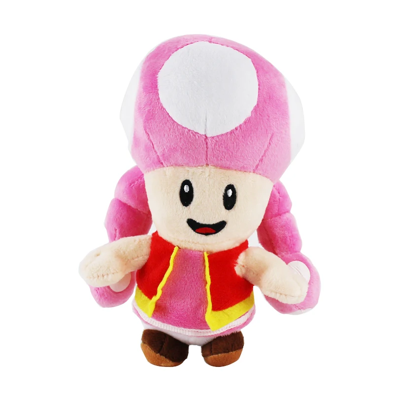 

1pc 18cm Game Character Cartoon Super Mario Mushrooms Toad Pink Plush Toys Stuffed Kids Gift Dolls With Sucker