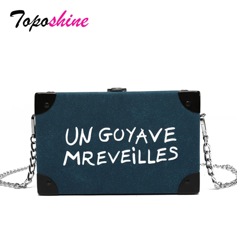 

Toposhine Simple Printed Letter Small Box Bag Female New Fashion High Quality Casual Wild Shoulder Messenger Bag