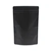Multi-size 50pcs Heat Sealable Zipper Top Food Coffee Storage Bags Matte Black Aluminum Foil Stand Up Zip Lock Plastic Bag Pouch 4