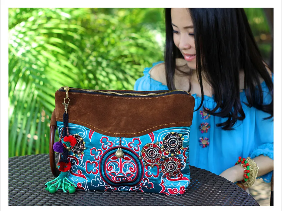 Bohochic Women S Hot Day Clutches National Vintage Embroidery Bohochic Women S Hot Day Clutches National Vintage Embroidery Abrazine Calfskin Genuine Leather Handbag My0102 Boho Chic In From Luggage
