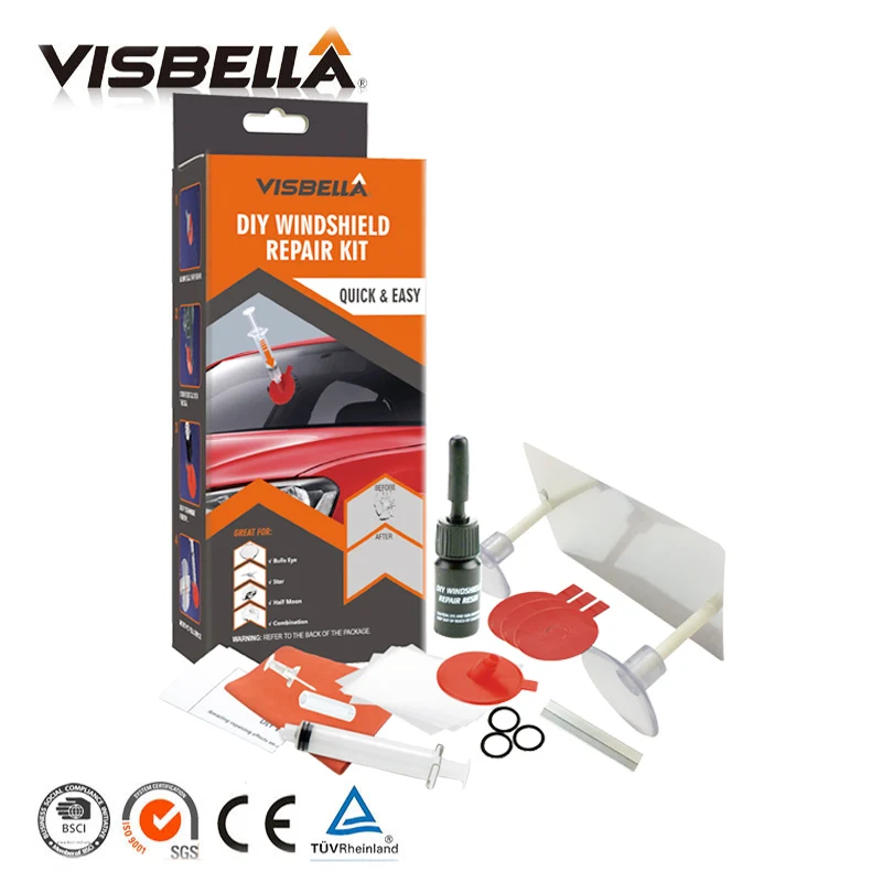 Visbella DIY Windshield Repair kit Windscreen Glass for Car Repair Hand Tool Sets Scratches Chip Cracks Restore Window Polishing