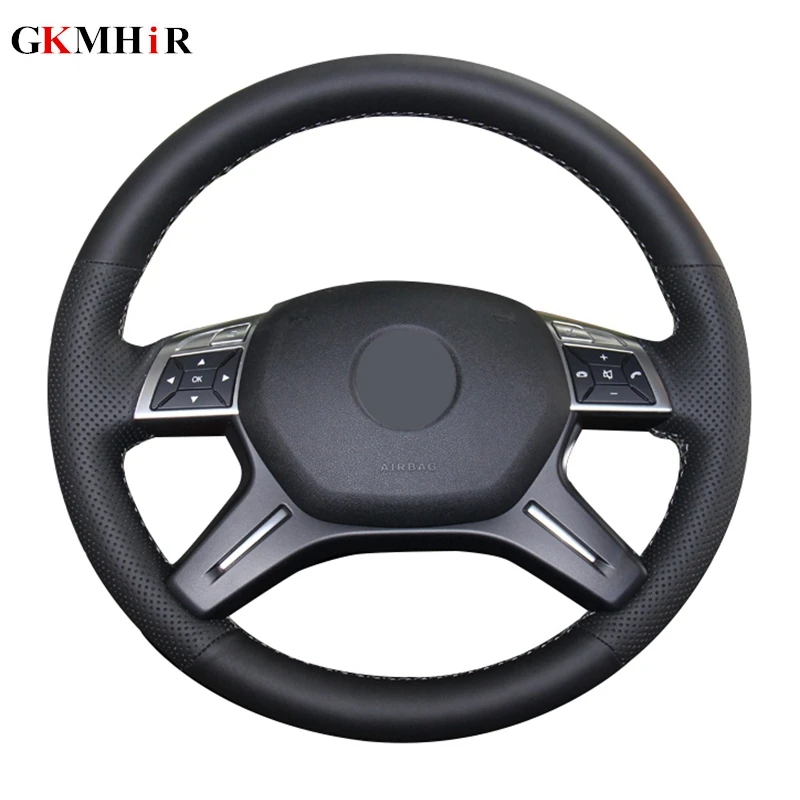 

GKMHiR Artificial Leather Black Car Steering Wheel Cover for Mercedes Benz C180 C200 C260 E200 E260 ML320 ML360 ML400