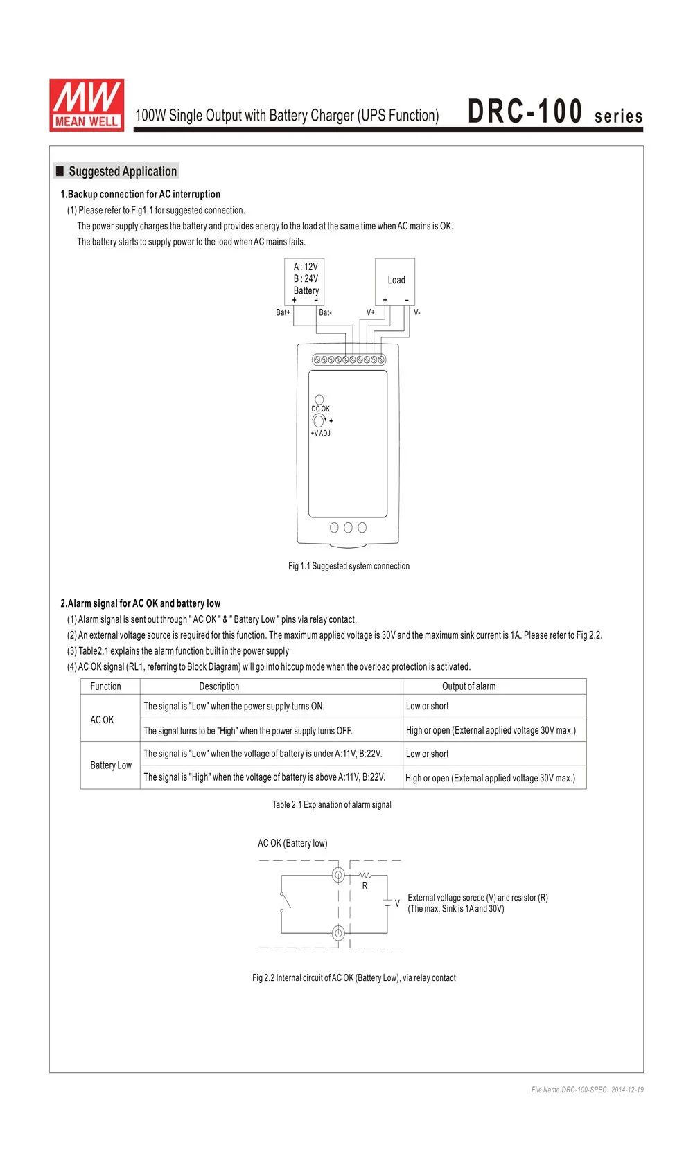 MEAN WELL DRC-100B 96 Вт 24-30 в AC/DC meanwell din-рейку безопасности питания с зарядным устройством(функция UPS) DRC-100