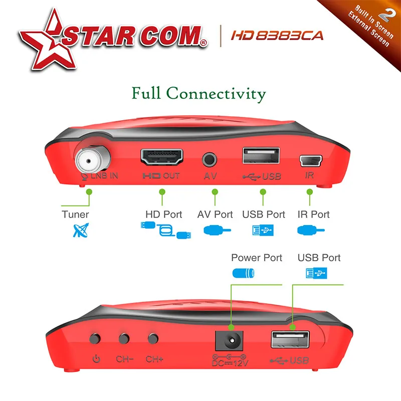 Starcom HD8383 Satellite Receiver Supoort CA Free Arabic IPTV DVBS2 Full HD Digital TV BOX With YOUTUBE Satellite TV Receiver Starcom HD8383 Satellite Receiver Supoort CA Free Arabic IPTV DVBS2 Full HD Digital TV BOX With YOUTUBE Satellite TV Receiver