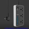 16A Smart Power Socket Strip 6 USB port 3 Universal 3000W AC Wall Outlet Sockets Big Plug Extension Patch Board for Phone Home ► Photo 1/6