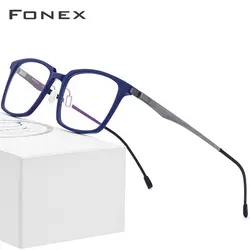 FONEX ацетат оптические очки рамки для мужчин квадратный рецепт глаз 2019 коммерции близорукость мужской безвинтовое