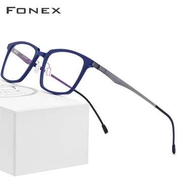 

FONEX Acetate Optical Glasses Frame Men Square Prescription Eyeglasses 2019 Commerce Myopia Spectacles Male Screwless Eyewear