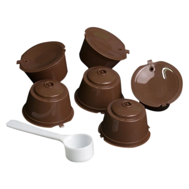 Best Offers 6 cups/set Coffee Plastic Capsule Refillable Capsule Reusable Compatible for Nescafe Dolce Gusto System