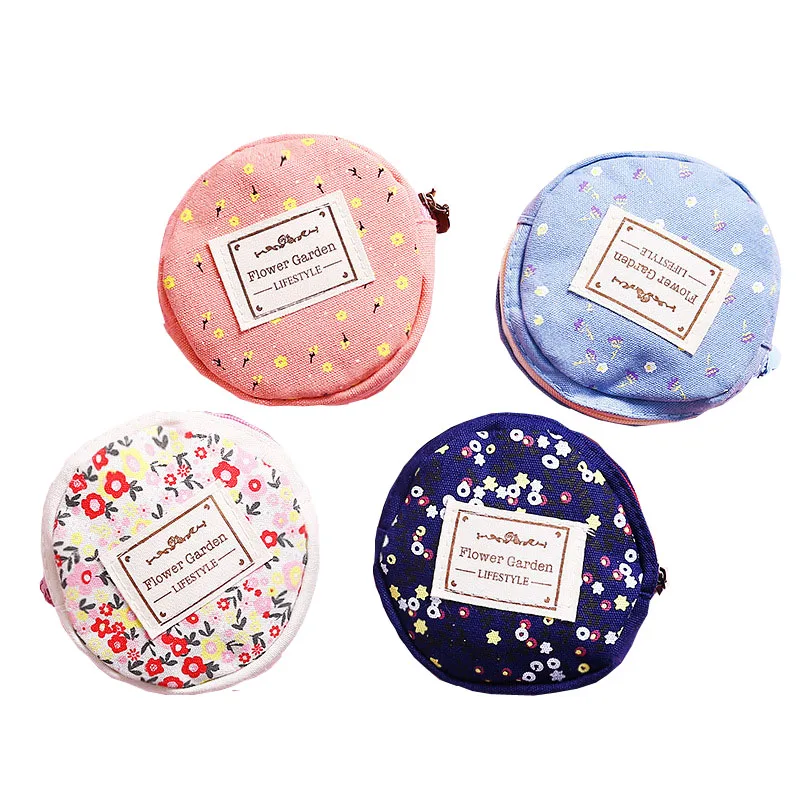

1PC Cute Circle Flower Zipper Needlework Storage Bags Bead Rhinestone Button Storage Pouch Sewing Embroidery Tool Storage Bags
