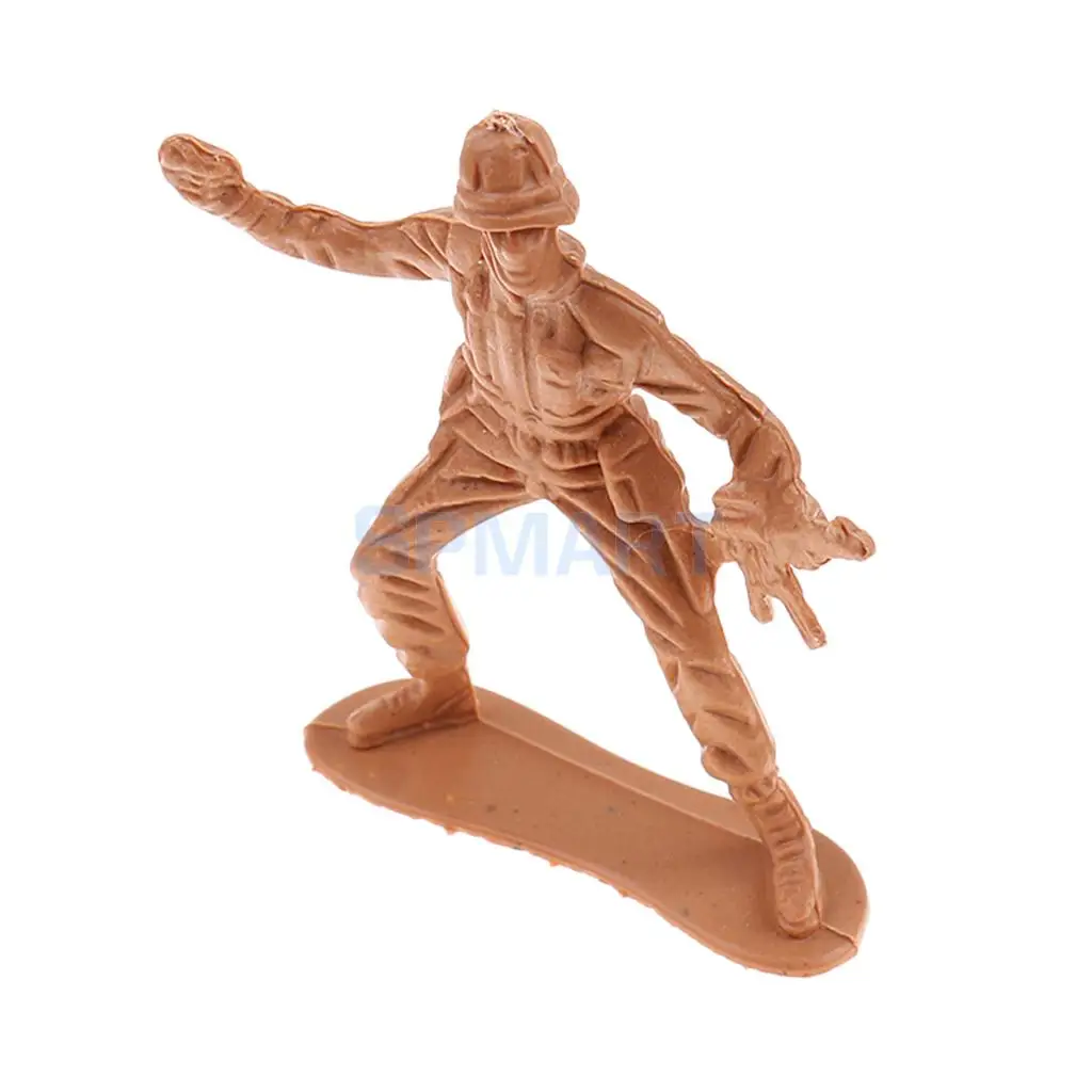 100pcs Plastic Army Playset 5cm WWII Soldier Army Men Action Figures Collectibles Gift - Sand Color
