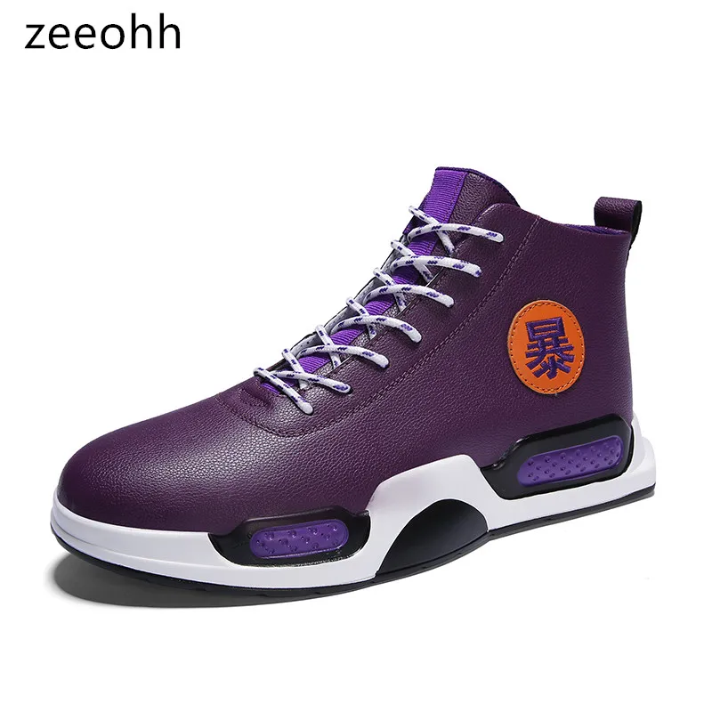 

zeeohh 2019 new lace up super cool high top sneakers Spring Autumn Comfortable Breathable casual man Flats shoes