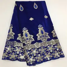 Бархатная ткань с кружевом Королевское голубое кружево швейцарская вуаль кружева tissu dentelle блестками ткань высокого quality5yard/setY501