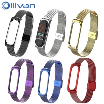 

Ollivan Replacement wristbands for Xiaomi mi Band 4 Bracelet Metal Buckle Stainless steel Mi Band 4 Strap Smart Band Accessories