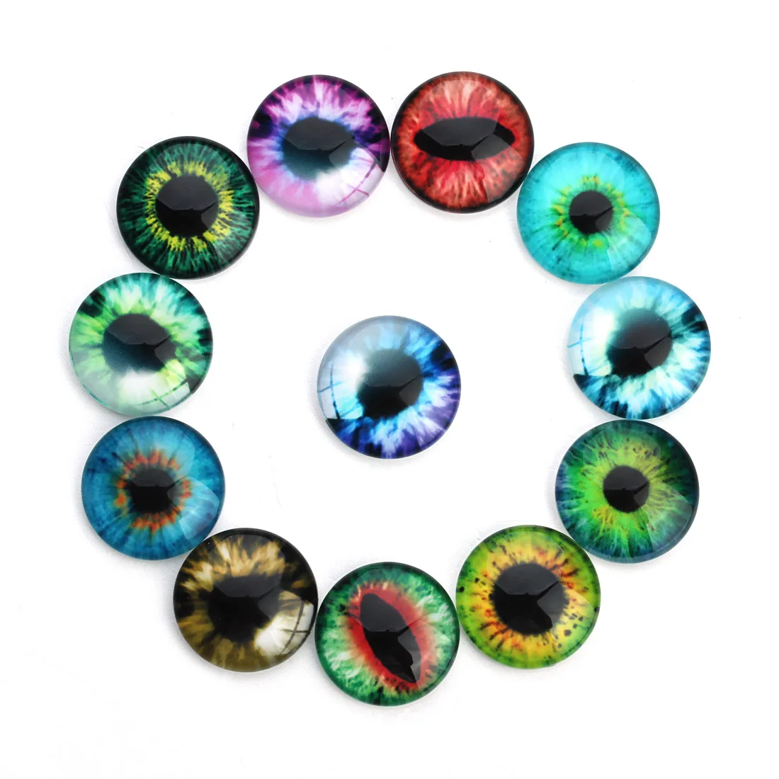 

20Pcs Colorful 10/16/20MM Plastic /Glass Dolls Eye DIY Crafts Eyes For Children Toy Dinosaur Animal Eye Accessories Color Random