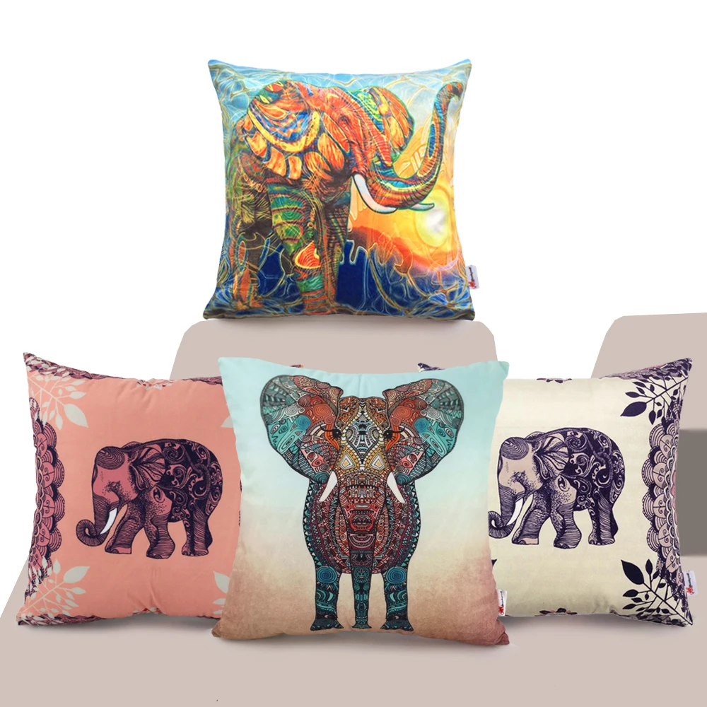 Elephant Cushion Covers Creative Animals Pillow cases Flannel Home