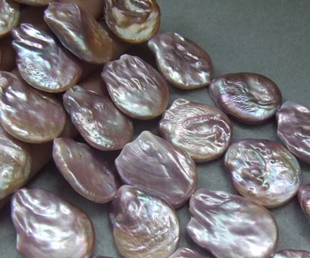 

free shipping 00633 Natural Purple Freshwater Keshi Pearl Teardrop Loose Beads Strand 15.5"