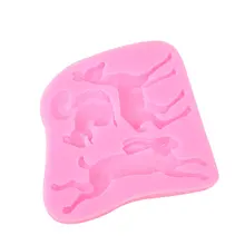 

3D Silicon Forest Animals Cake Mold Chocolate Xmas Decor DIY Fondant Sugar Craft Molds Kitchen Baking Tool Random Color