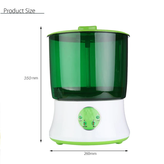 Warmtoo Intelligent 1.5L Three Layers Bean Sprouts Machine Automatic DIY Housemade Sprout Green Seeds Growing 220V 20W 26x35cm