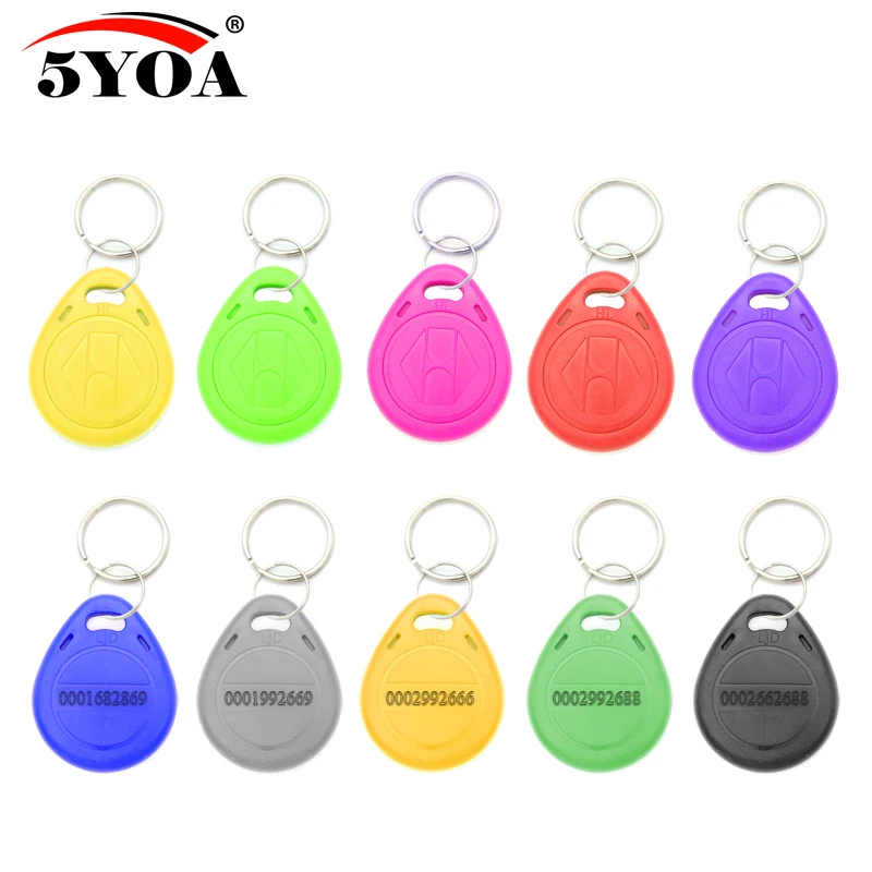 

100pcs RFID Keychain Stickers Card Tag Key 125khz ID Keyfob TK4100 EM4100 Access Control Time Attendance Sticker Fob Token Ring