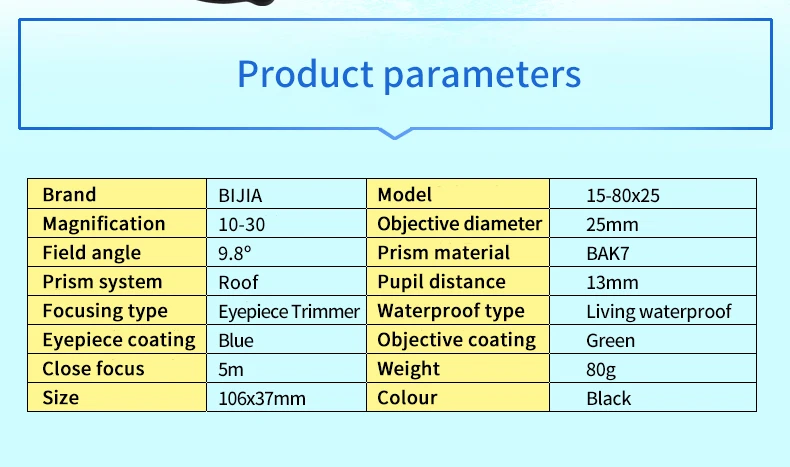 BIJIA 15-80x25 карманный мини зум Монокуляр высокое качество Карманный телескоп со штативом