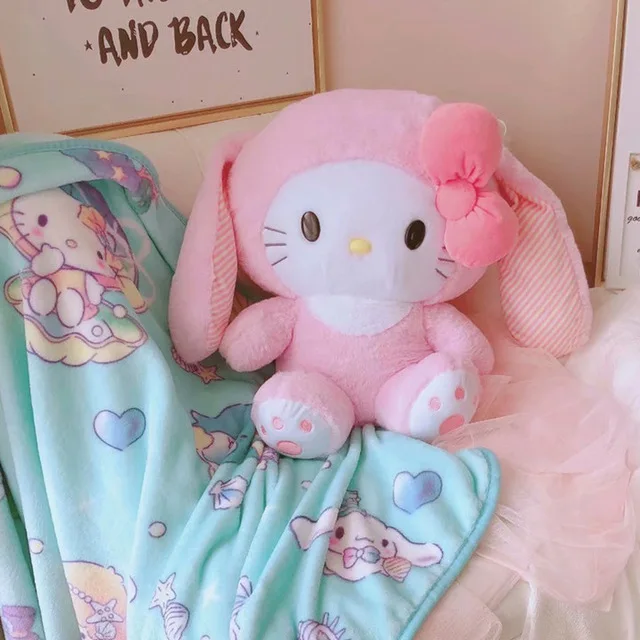 1 шт. супер мягкий My Melody KT Cinnamoroll плюшевый коралловый флис отдых офисная подушка+ одеяло мягкая игрушка для милого подарка
