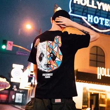 

Harajuku Fashion Panda Print T Shir Leisure and Fashion Clothes Tops Tee Summer Tshirt Streetwear