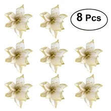 8 шт. 13 см блестящие Искусственные Свадебные Рождественские цветы Рождественская елка венки вечерние рождественские украшения