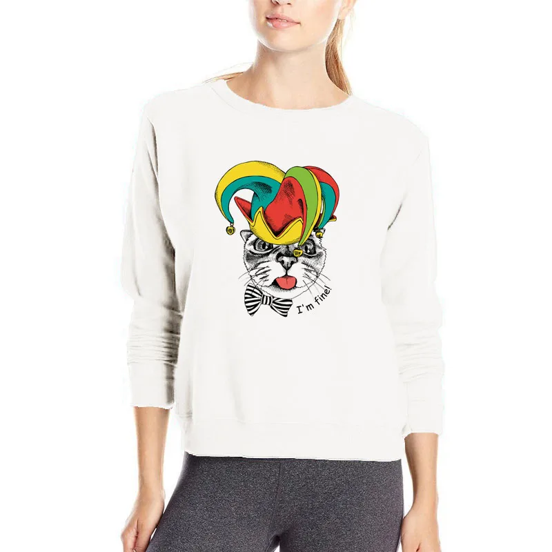 Ridiculous Cat Funny Hoodies Women Pullover Casual Cotton Sweatshirts