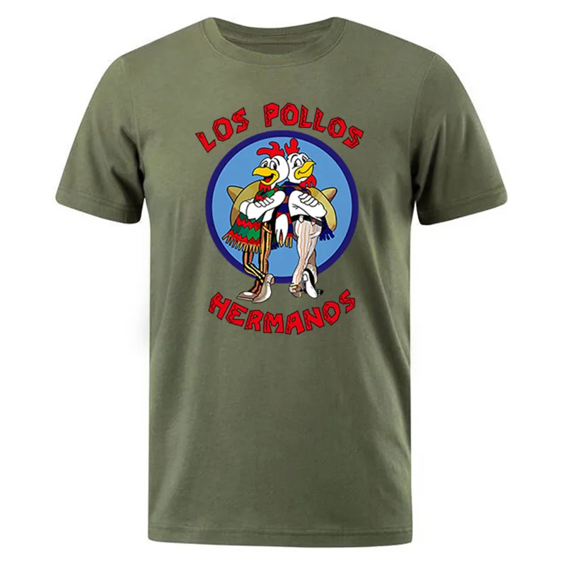 Мужские модные футболки, лето, LOS POLLOS футболка с надписью Hermanos, Мужская футболка с коротким рукавом с изображением братьев цыплят, хипстерские топы