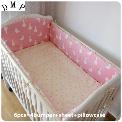 Акция! Комплект постельного белья из 6 предметов для детской кроватки детская