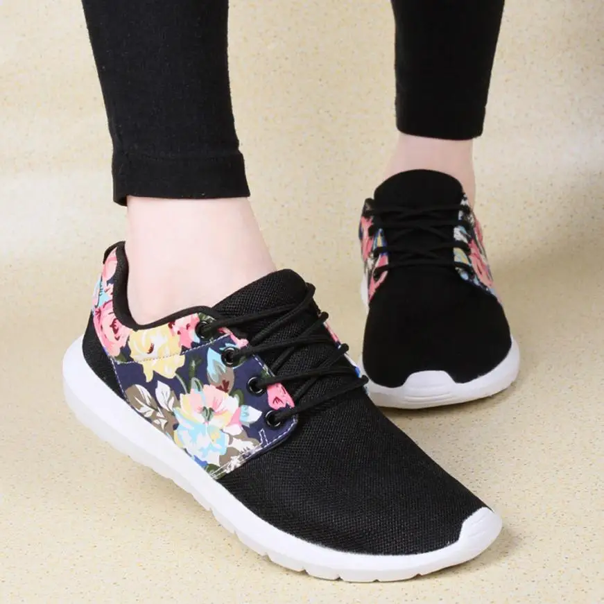 

Women's Breathable Print Flower Flat Shoes Non-Slip Shoes Walking Shoes Lightweight Dropshipping 0816