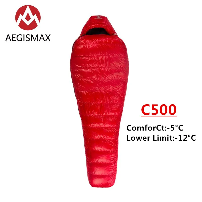 AEGISMAX, новинка, AEGIS C500/C700, Сверхлегкий, походный, кемпинг, мумия, 90%, белый утиный пух, спальный мешок, зима, весна, осень, 216*82 см - Цвет: C500