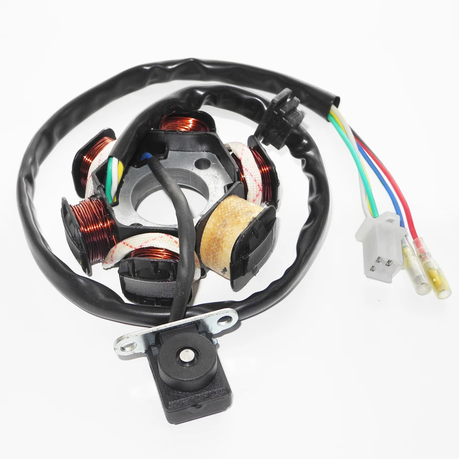 6 катушек 5 проводов магнитный статор для двигателя GY6 125cc 150cc(152QMI/157QMJ) запчасти