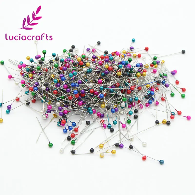

Lucia crafts 3.6cm random mixed Round Pearl Head Fixed needle Sewing needle Corsage dress fixed Sewing tools 200pcs J0117