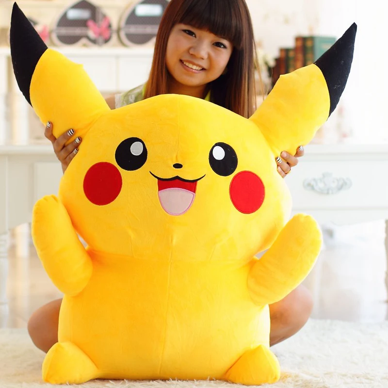 

100cm Kawaii Big Anime Pikachu Plush Toy Large Fluffy Pillow Cute Soft Giant Stuffed Animal Kids Doll for Children Birthday Gift