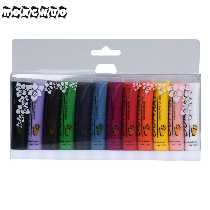 

1 SET 12 Colors Painting Acrylic 3D Nail Art Paint Tube Draw Newest Brand New Nail Art Tip UV Gel FEB7