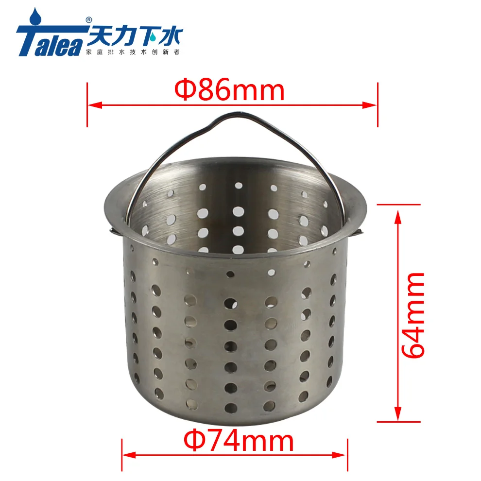 

Talea 8.6cm Drianer net basket strainer Stainless Steel Kitchen Sink Strainer Waste Plug Drain Stopper Filter Basket