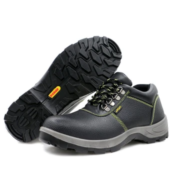 

YD-EVER Plus Size Men Safety Shoes Steel Toecap Insole Genuine Leather Safety Boots Men Lace Up Breathable Outdoor Work Shoes