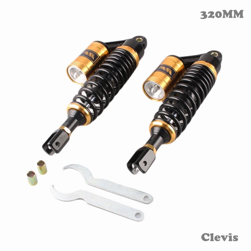 

12.5" 320mm Air Shock Absorbers Quad Gokart Black Bike Scooter Clevis Fit Honda CR125R CR250R VTX1300C VTX1800F