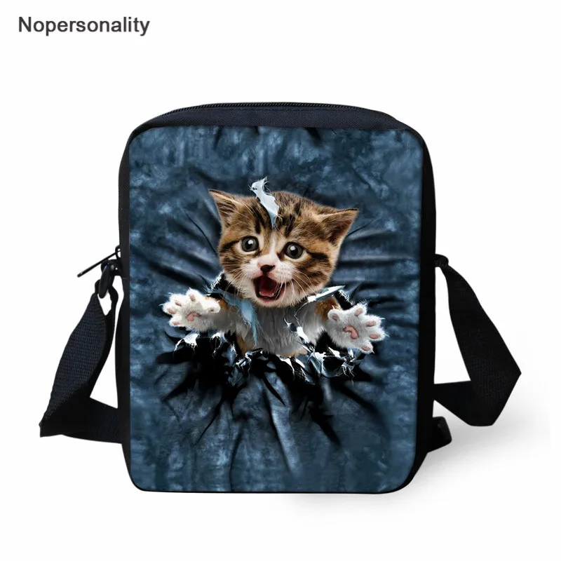Nopersonality школьные рюкзаки для девочек мини плеча Bookbags милый Синий Ковбой кошка печати подростков обувь для девочек повседневное детская