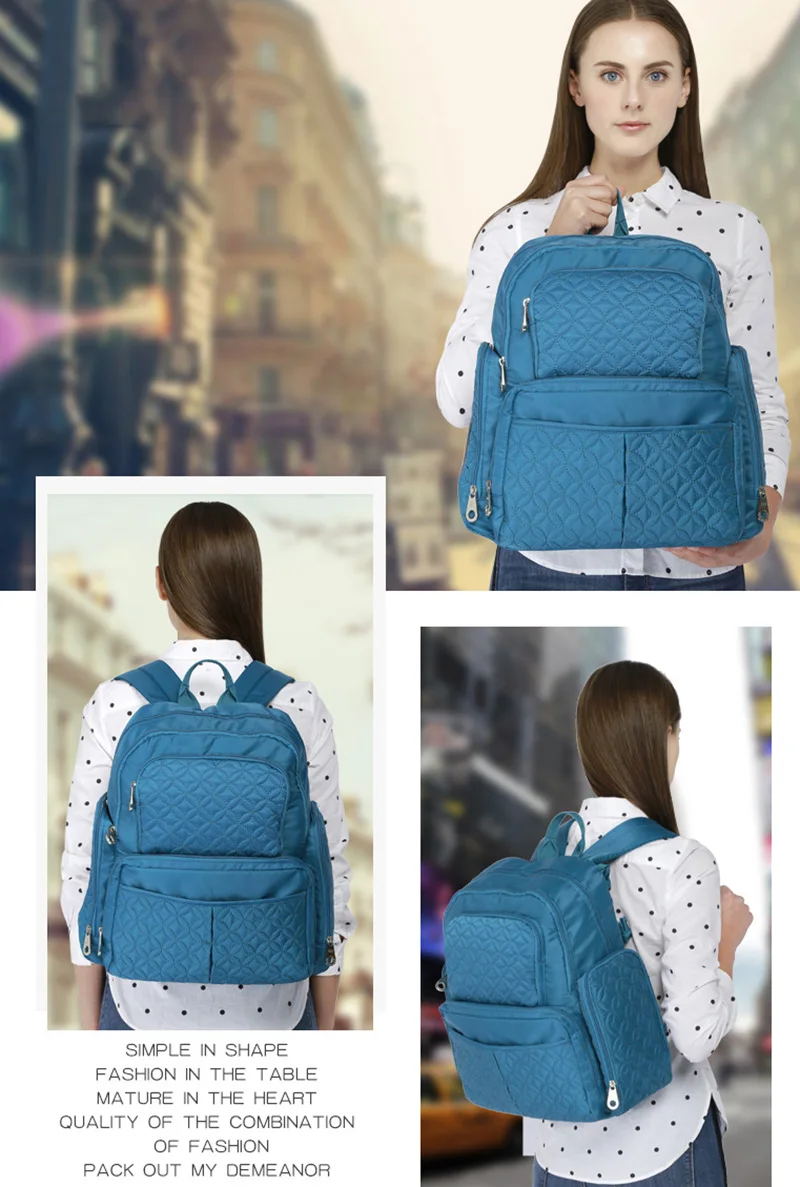 5 Pcs Baby Diaper Bag Large Capacity Baby Care Nappy Bags Multifunction Stroller Hang Tote Mummy Nylon Backpack Mochila BB6029 (15)