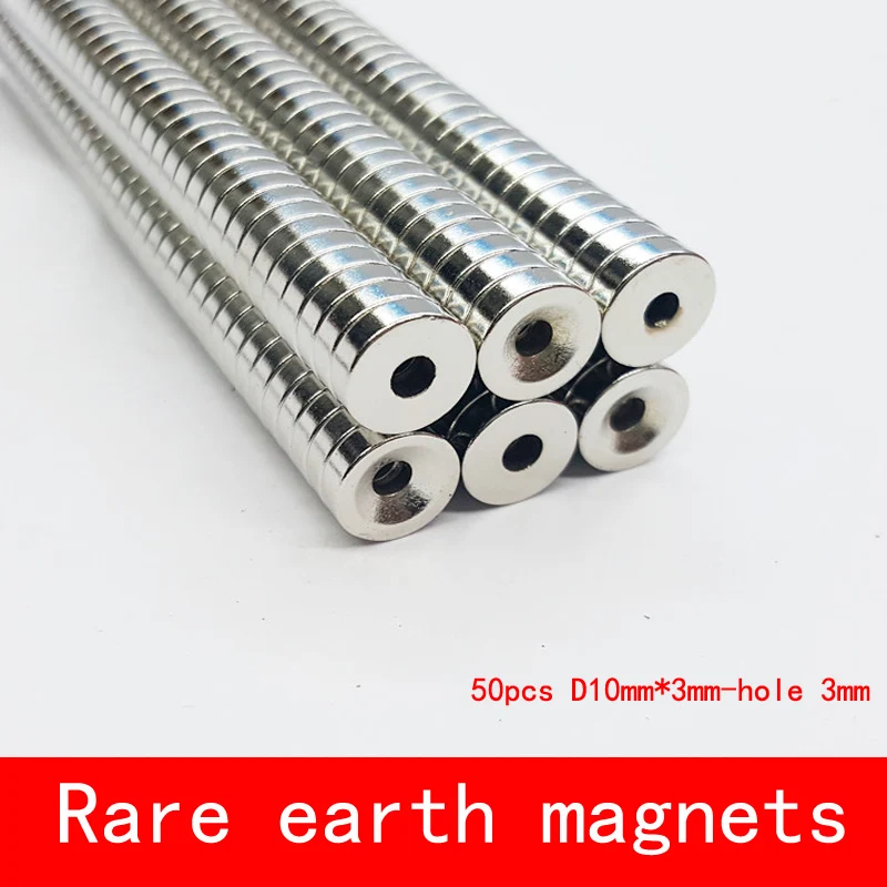 

50PCS diameter 10*3mm hole 3mm n38/n50 Neodymium Magnet mini disc magnets round 10X3mm