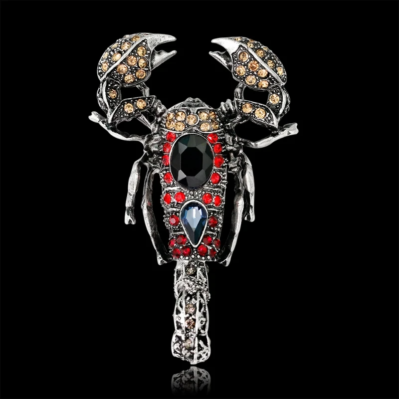 JAVRICK Insect Scorpion Brooch Pins Jewelry Men Women Rhinestone Gift Corsage Decoration Bridal Wedding Crystal Animal Jewelry