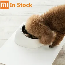 Миска для собак из нержавеющей стали Xiaomi, миска для собак, щенков, кошек, питье, вода, наклонная кормушка с основанием, принадлежности для домашних животных, нескользящая миска для кормления