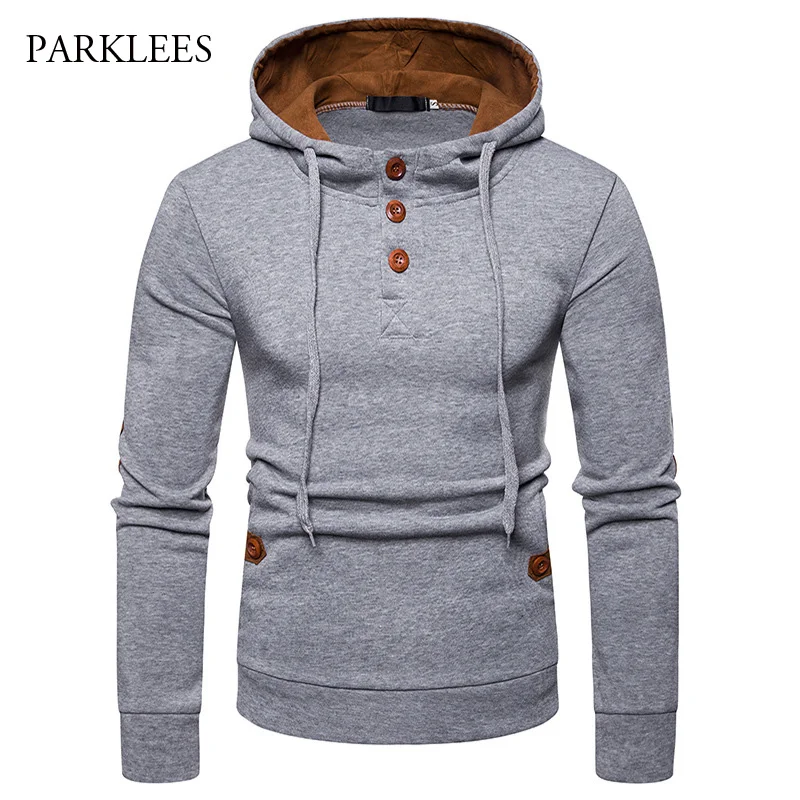 2018 Autumn Winter New Hoodie Men Fashion Suede Patchwork Casual 3 ...