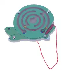 Детская деревянная головоломка детская Магнитная лабиринт игрушка Симпатичные Черепаха Форма интеллектуальной головоломки доска для