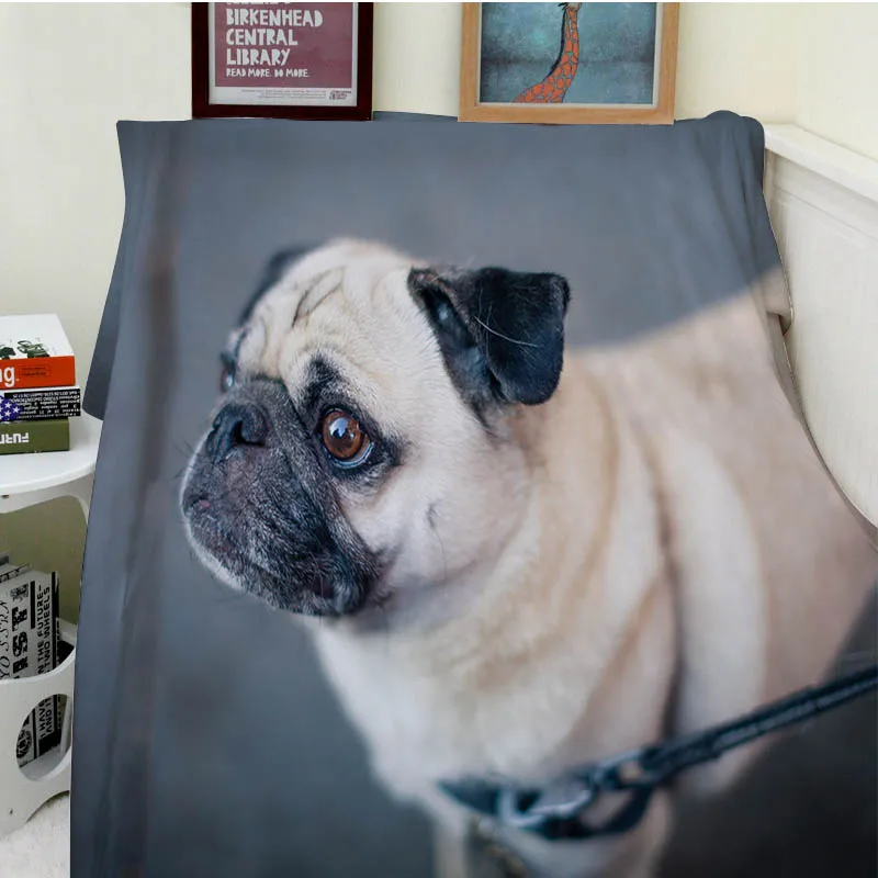 Blanket plaid a blanket Plaids Warmth Soft Plush Funny pug daze